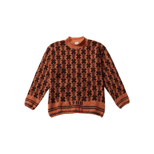 All-Over Pattern Jacquard Wool Sweater